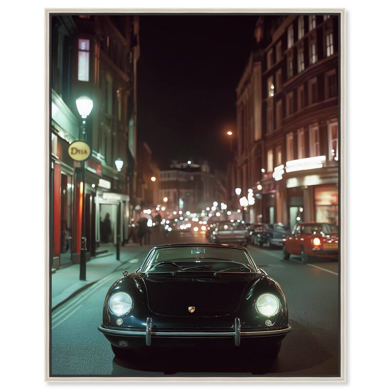 Night Roadster Canvas by Art Remedy - Silver - 36" x 45"