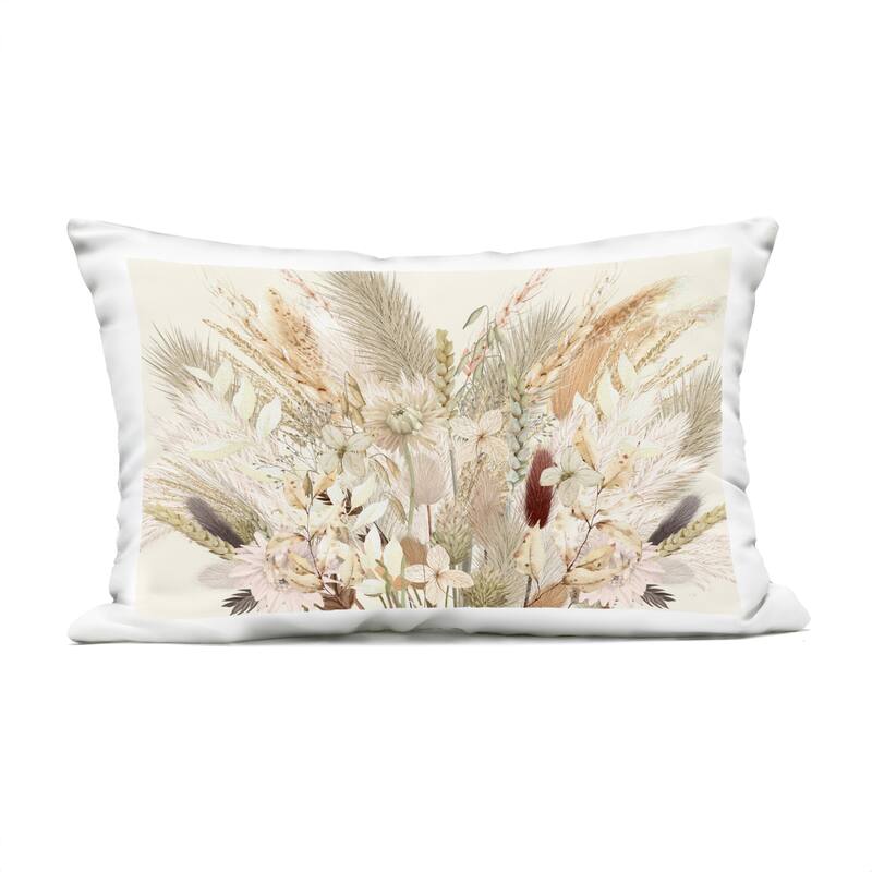 Stupell Natural Wheat & Country Herbs Printed Outdoor Throw Pillow Design by Val Rhodes - Accent - Polyester - Beige - Single