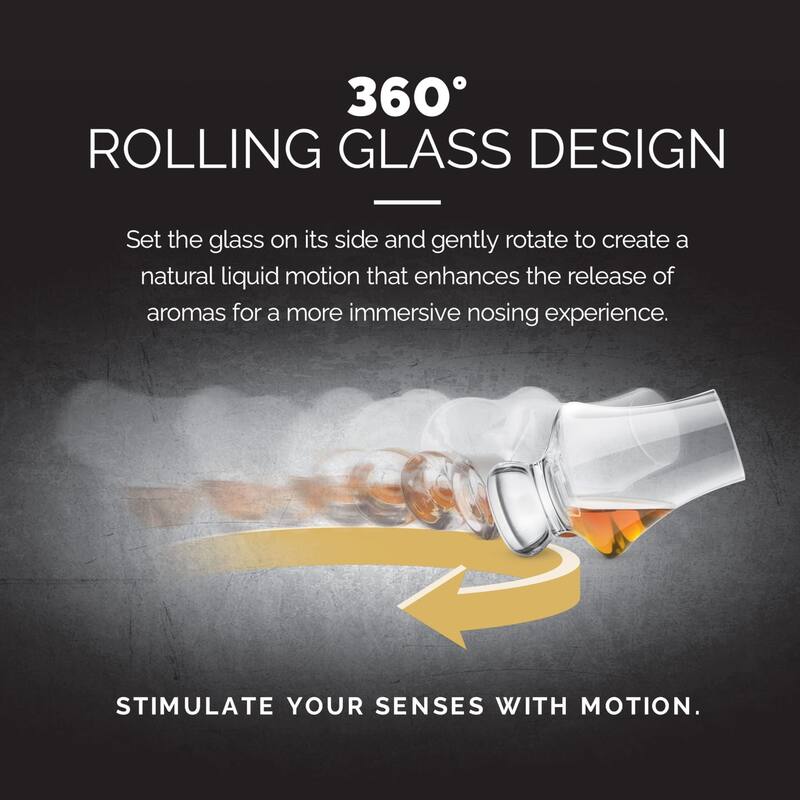 Final Touch Set of 2 Whiskey Tasting Crystal Glasses - 6.5 oz