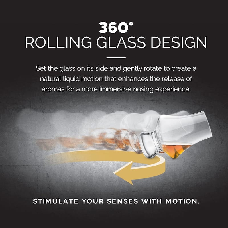 Final Touch Set of 3 Whiskey Flight Tasting Crystal - 6.5 Oz