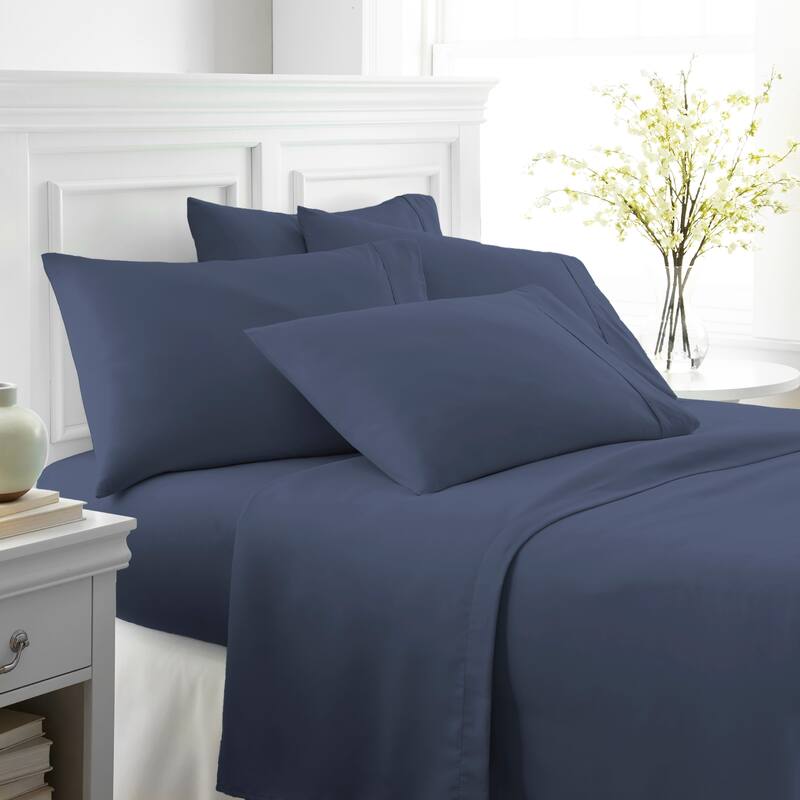 Home Collection Ultra-soft 6-piece Bed Sheet Set - Queen - Navy
