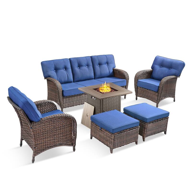 Pocassy Ooutdoor Fire Pit Table with Patio Funiture