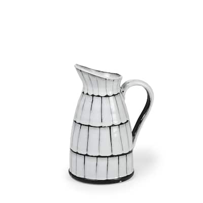 Lome Small White & Black Ceramic Jug