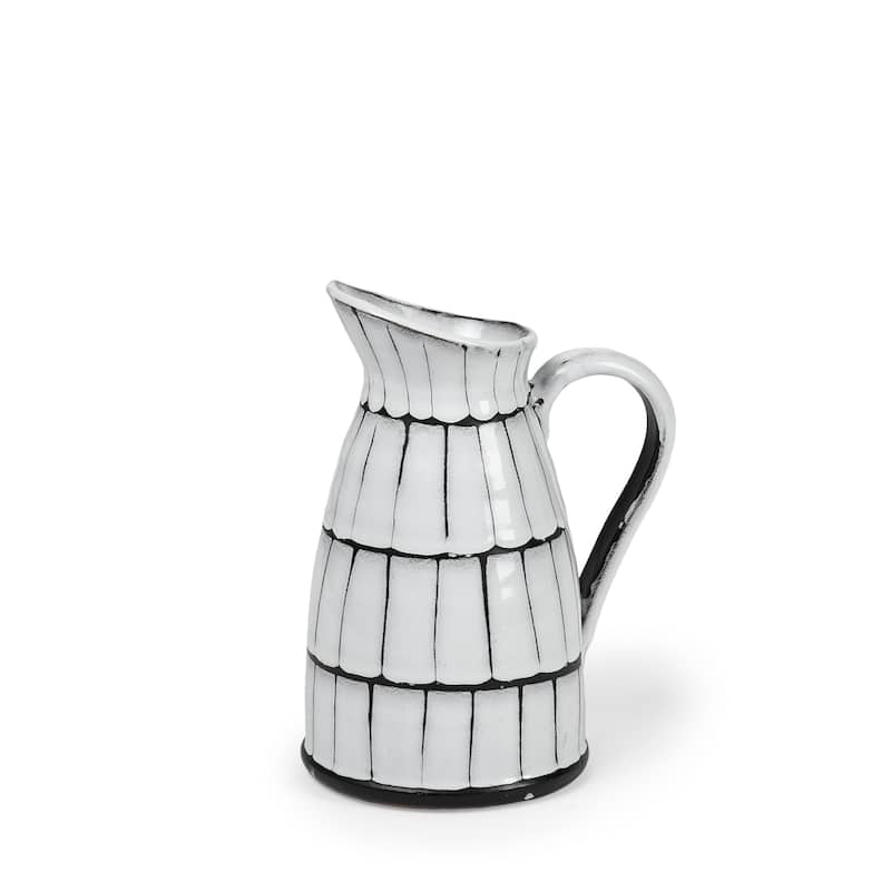 Lome Small White & Black Ceramic Jug