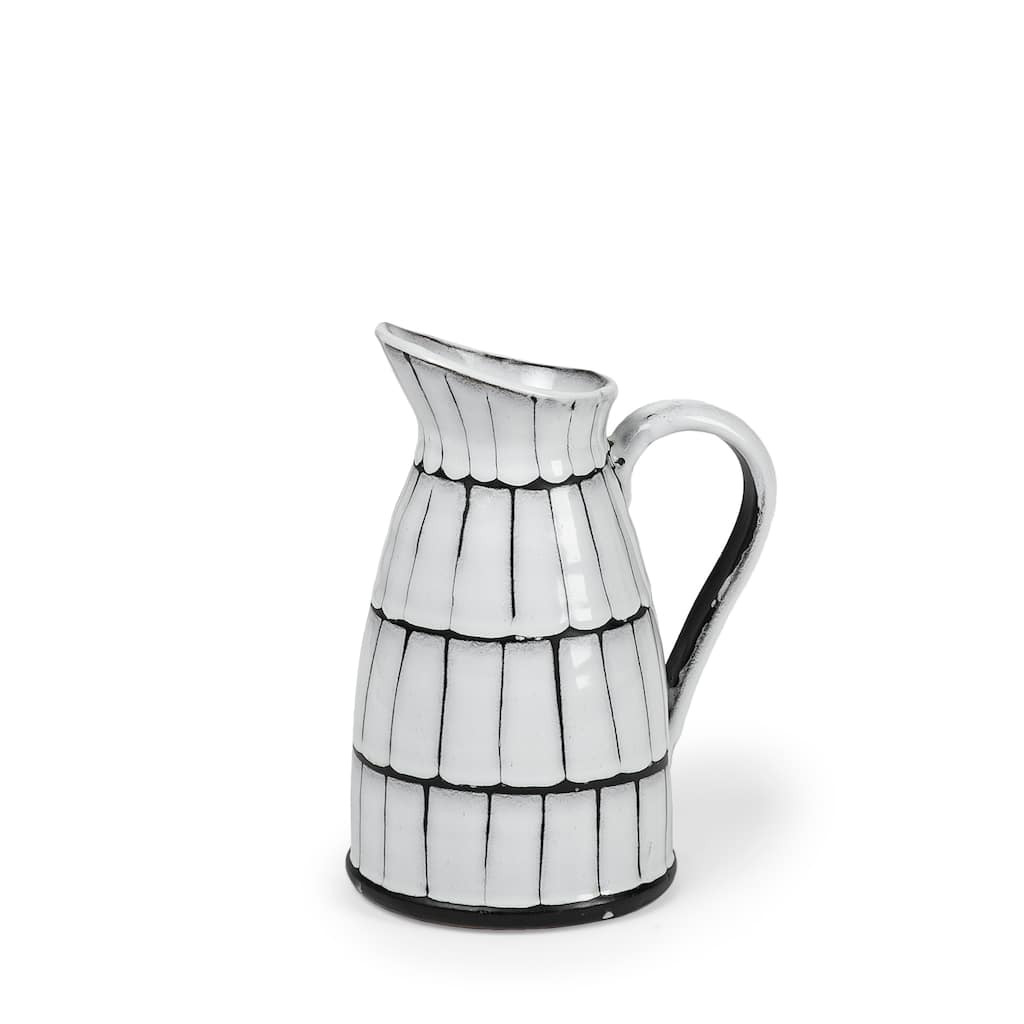 Lome Small White & Black Ceramic Jug