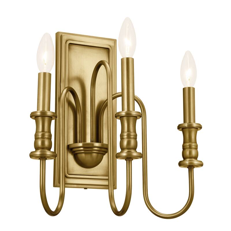 Kichler Lighting Karthe 13 inch 3-Light Wall Sconce Natural Brass