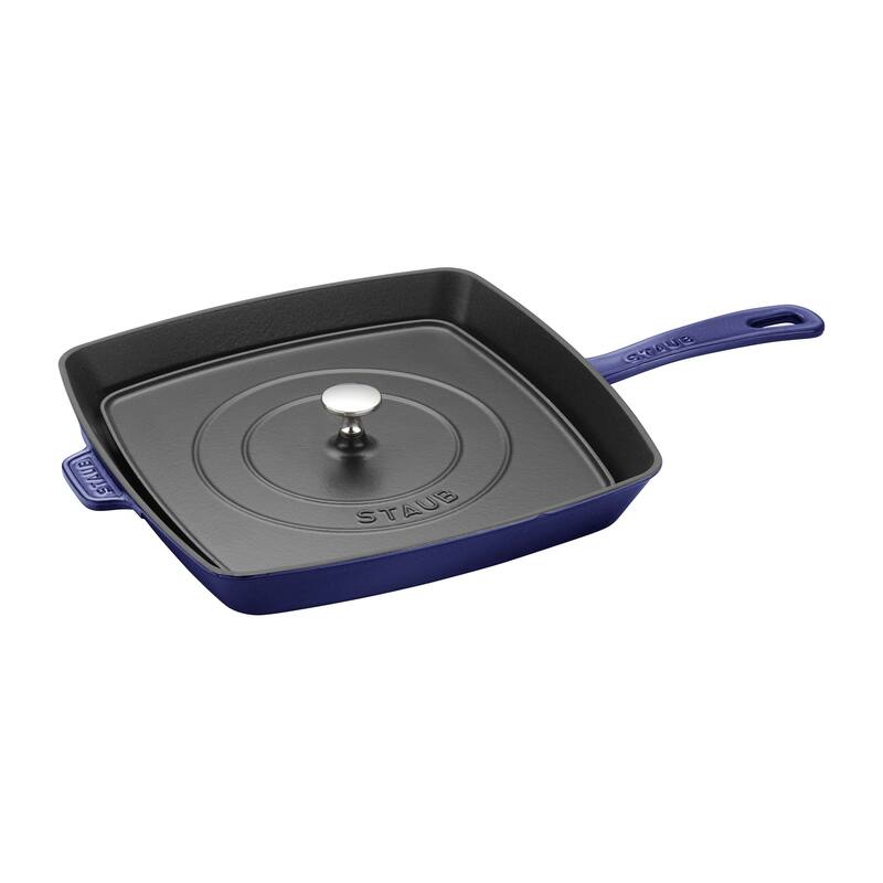 Staub Cast Iron 10.3-inch Square Grill Press - Matte Black (Fits 12-inch Grill Pan)
