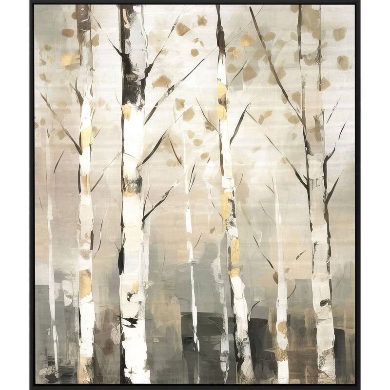 Birch Silhouette III Giclee on Canvas No Glass - 35 X 29 X 2 - Plastic - Black