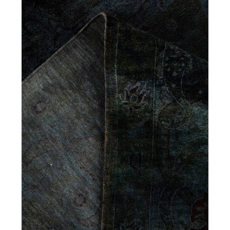 Overdyed One-of-a-Kind Hand-Knotted Area Rug - Gray - 12' 2" x 15' 2"