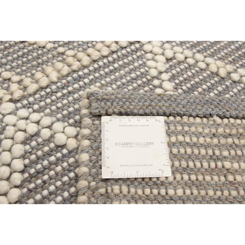 ECARPETGALLERY Braid weave Sienna Grey Wool Rug - 5'1 x 7'11