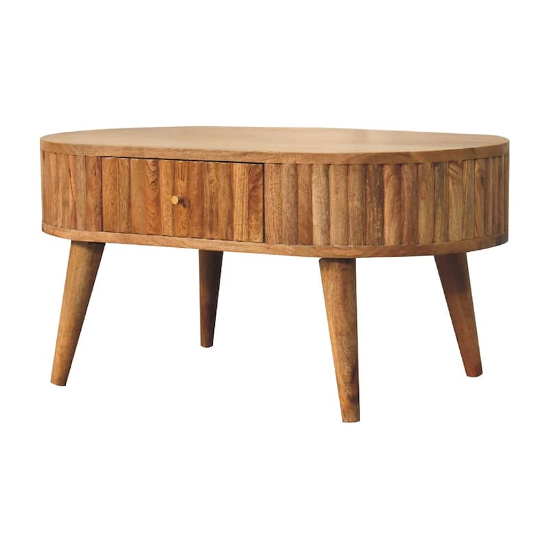 Artisan Furniture Oak-ish Solid Wood Stripe Coffee Table