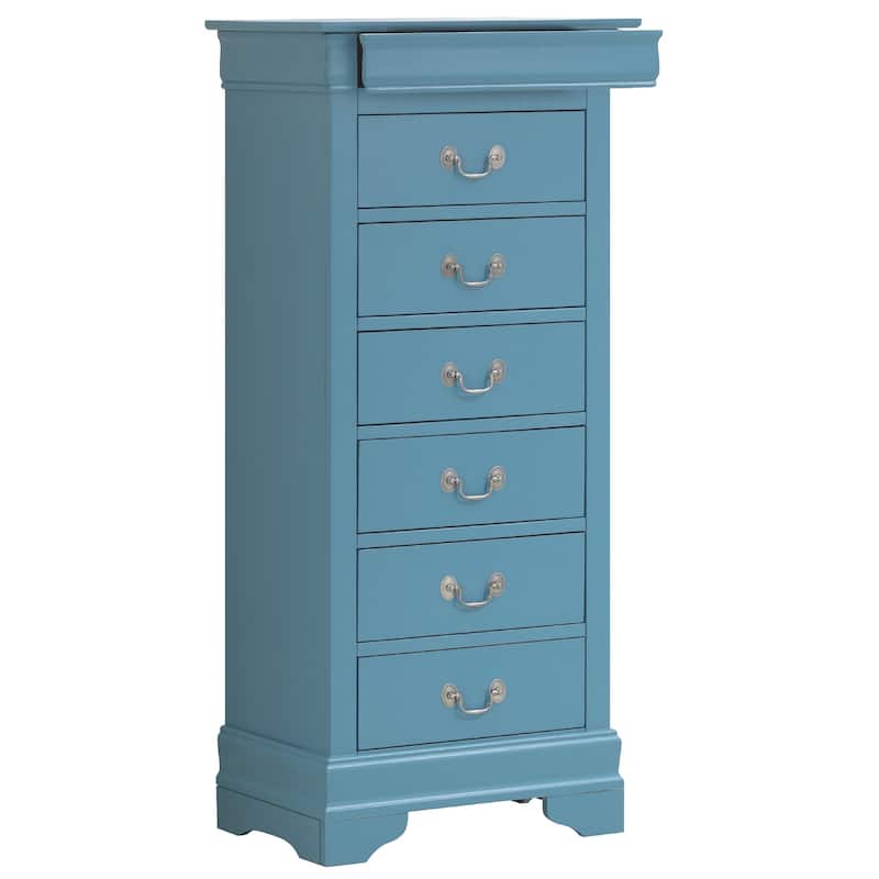 7-Drawer Wooden Bedroom Chest - 51" - Blue