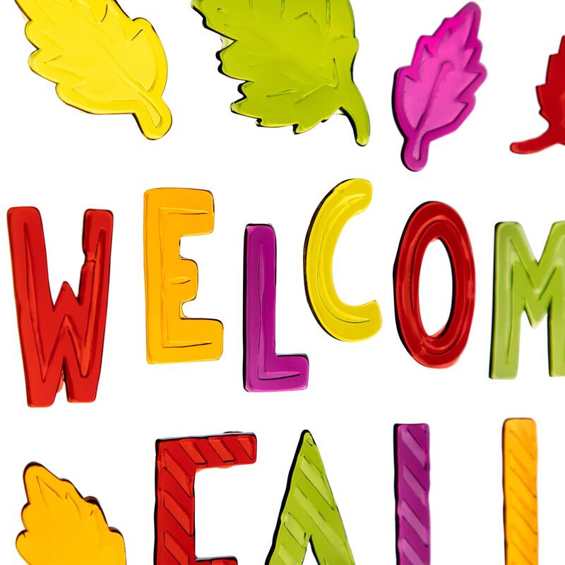 17-Piece Welcome Fall Thanksgiving Gel Window Clings
