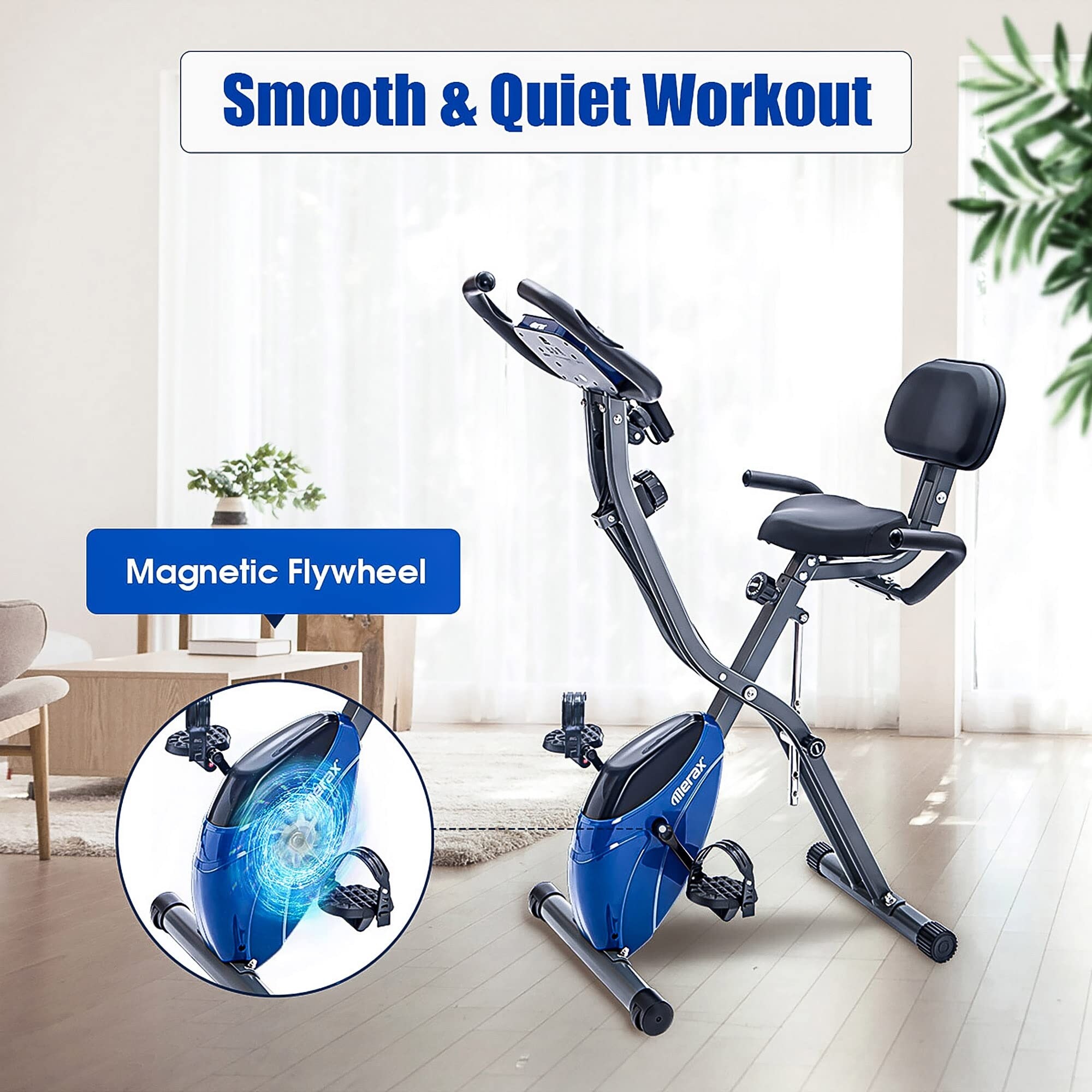 3 in 1 Adjustable Folding Exercise Bike Convertible Magnetic Upright Recumbent Bike with Arm Bands On Sale Bed Bath Beyond 40335003