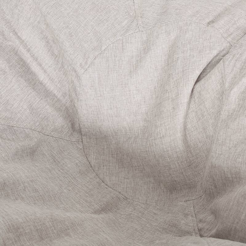 Maxi 5 Foot Two color Fabric and Faux Leather Rounded Bean Bag