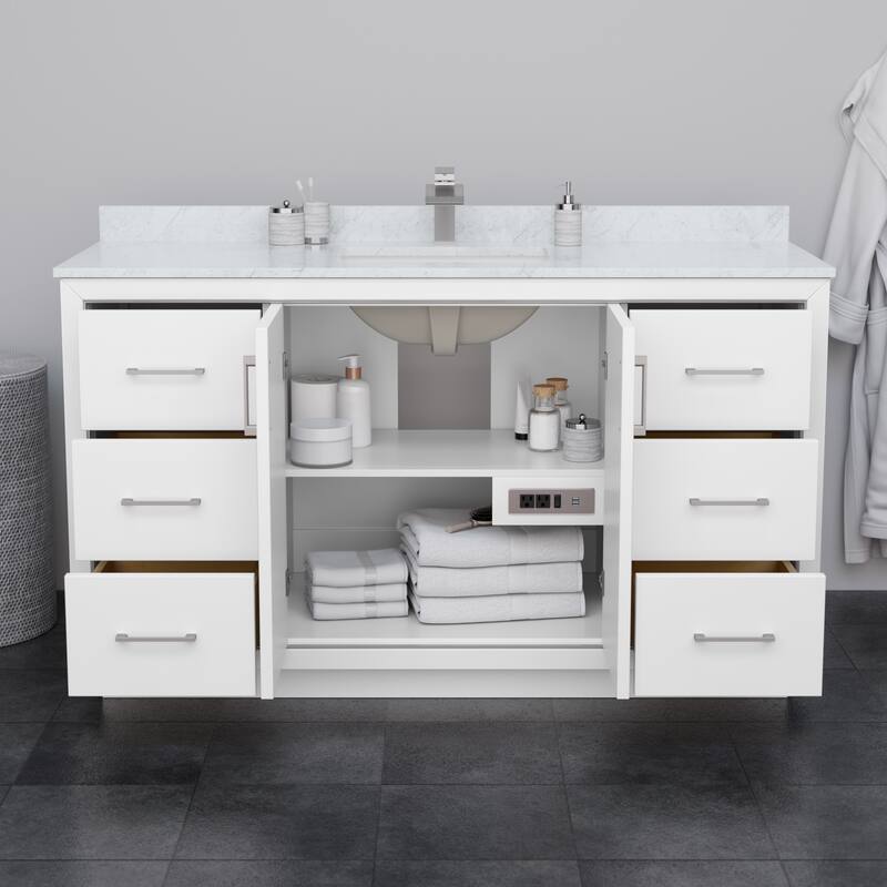 Icon 60-inch Single Vanity, Quartz Top