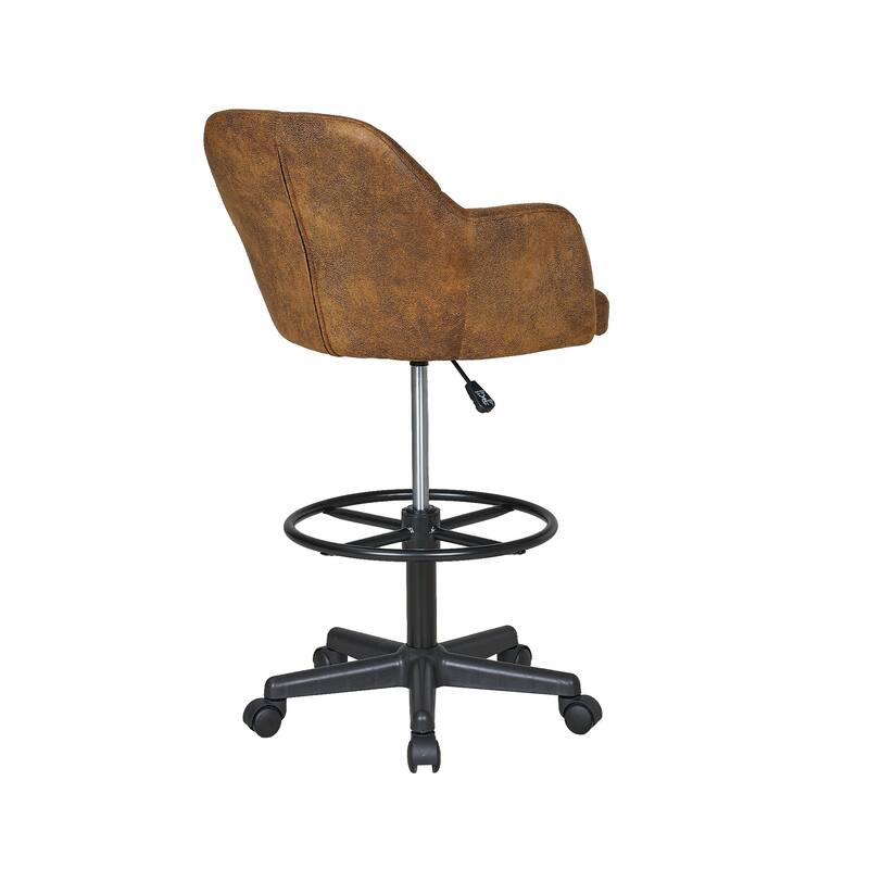 VECELO Swivel Wingback Tilting Drafting Chairs 32.28"-40.16" Adjustable Height Diamond Tufted Back Naihead Home Office Chairs