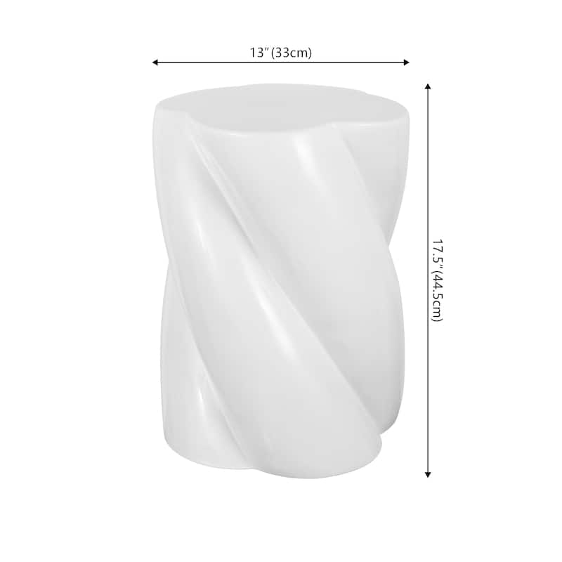 Yves 18" Modern Minimalist Rope Twist Ceramic Indoor/Outdoor Garden Stool, By JONATHAN Y