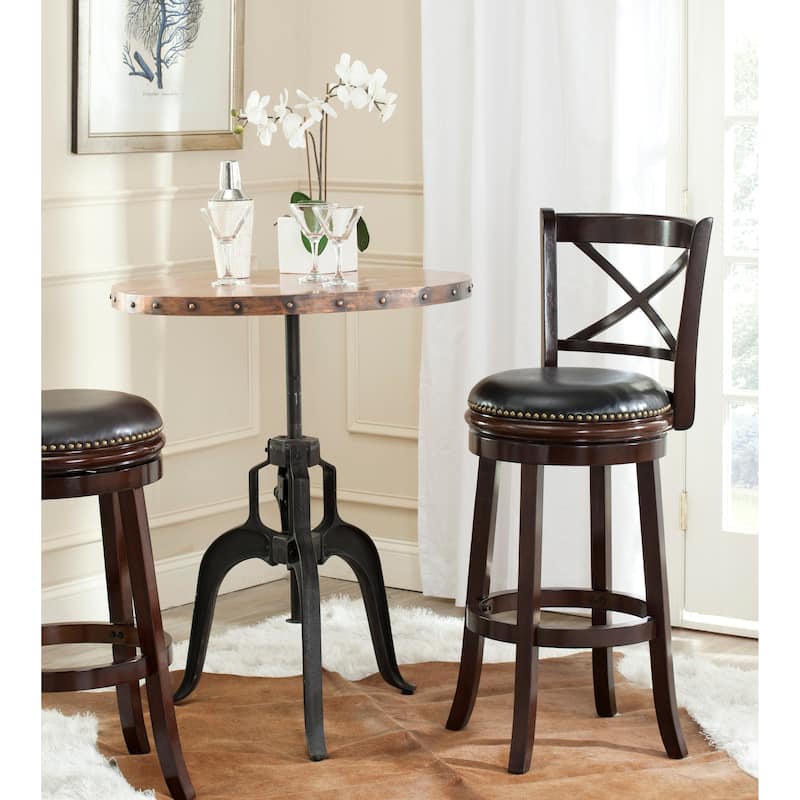 SAFAVIEH Nicki Cappuccino/ Black 29-inch Bar Stool - 19" x 18" x 38" - 19Wx18Dx38H - Cappuccino/Black