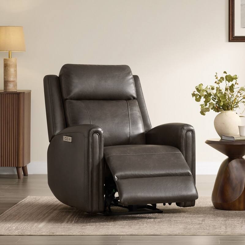 Spruce & Spring Power Recliner Chair Wall Hugger with USB & Type-C Charge - Chocolate