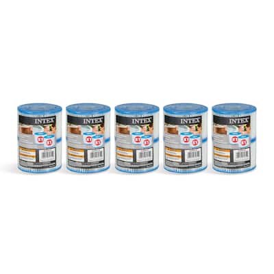Intex 29001E PureSpa Type S1 Easy Set Spa Filter Replacement Cartridges, 10 Pack - 0.56