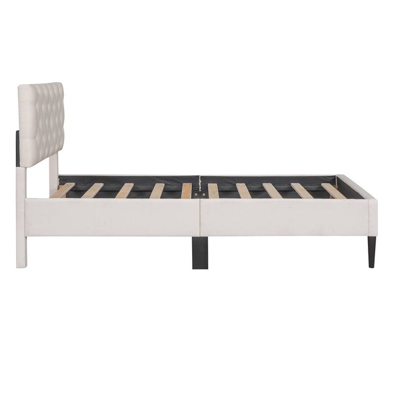 Merax Upholstered Linen Platform Bed, 3 colors