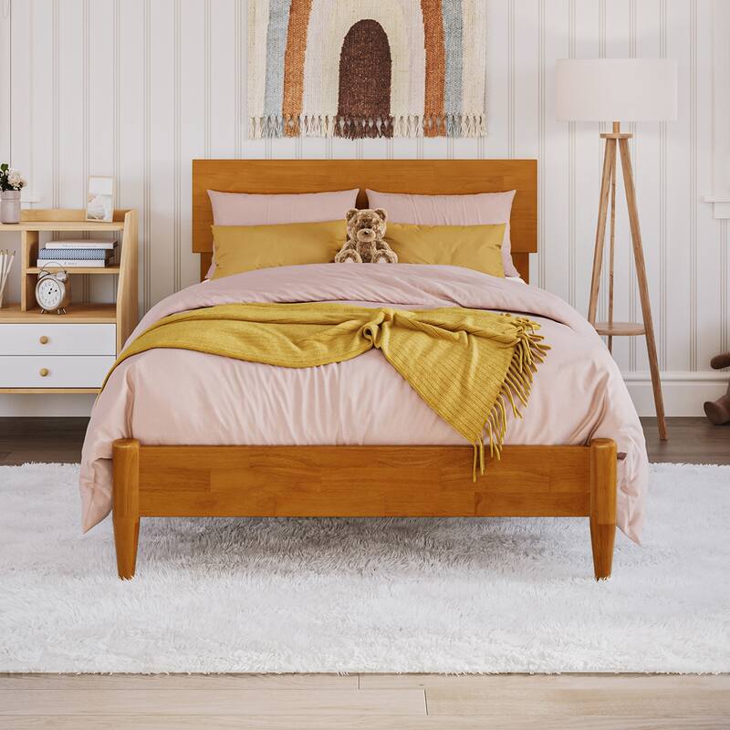 Aria Solid Wood Modern Low Profile Platform Bed