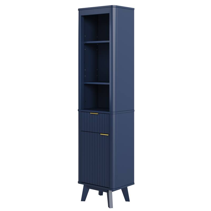 68" H Tall Bathroom Storage Cabinet with Adjustable Shelves and One Drawer & Door, Storage Cabinet for Bathroom, Living Room