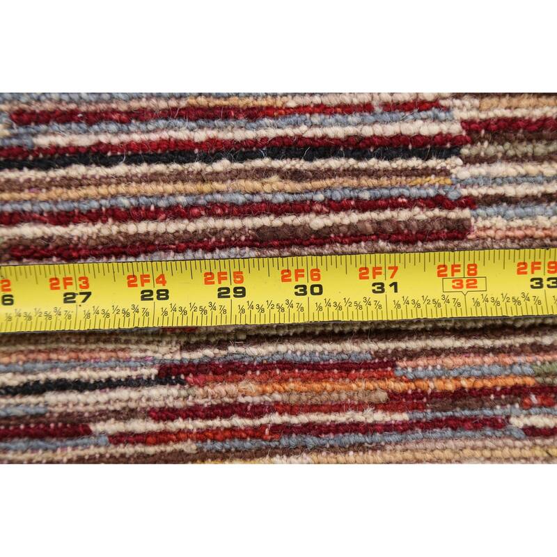 Hand Knotted Oriental 100% Wool Carpet Tribal Contemporary Multi-Colored Gabbeh (kashkoli) Area Rug - 6' 3'' X 4' 7''