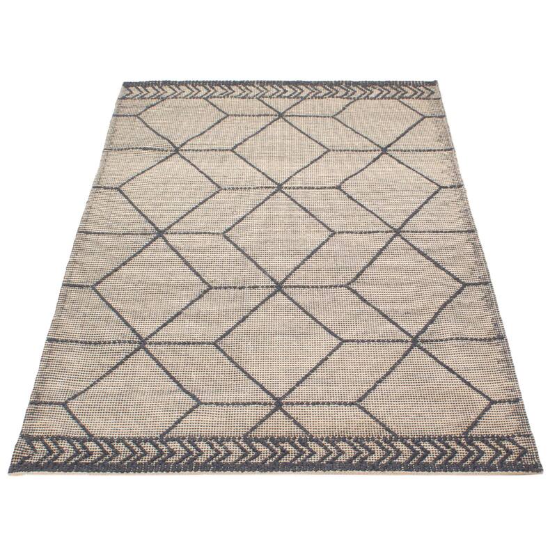 ECARPETGALLERY Braid weave Sienna Khaki Wool Rug - 4'11 x 7'10