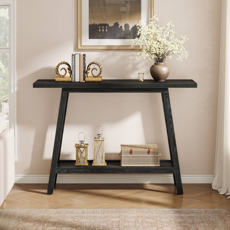 Solid Wood Console Table, Entryway Table with Storage Shelf, Couch Behind Sofa Table Hallway Foyer Accent Table