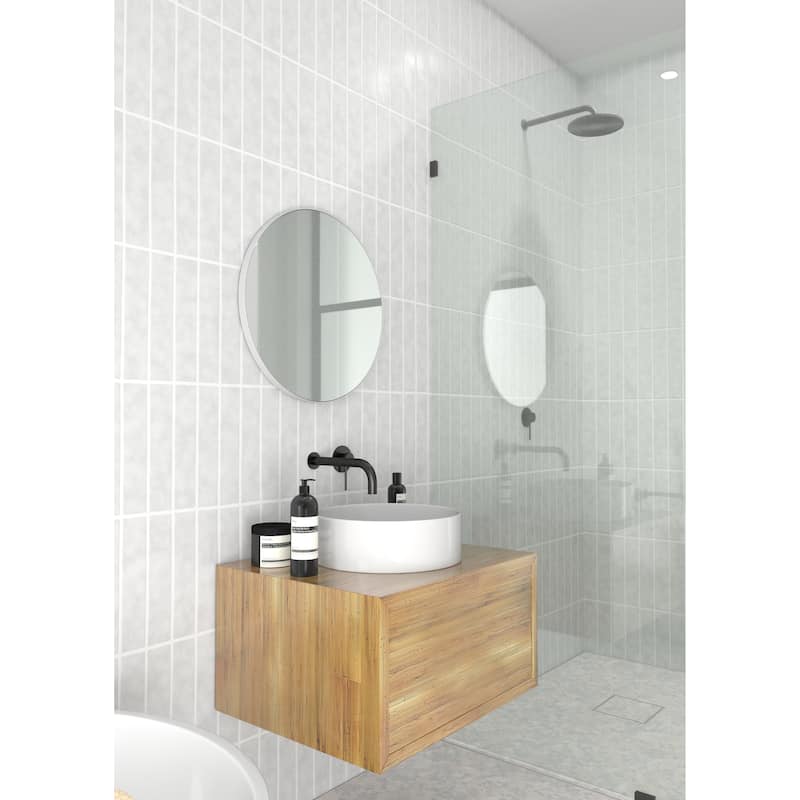 Glass Warehouse Round 20" Stainless Steel Framed Mirror