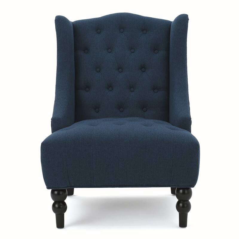 Linen Wingback Chair With Wood Frame