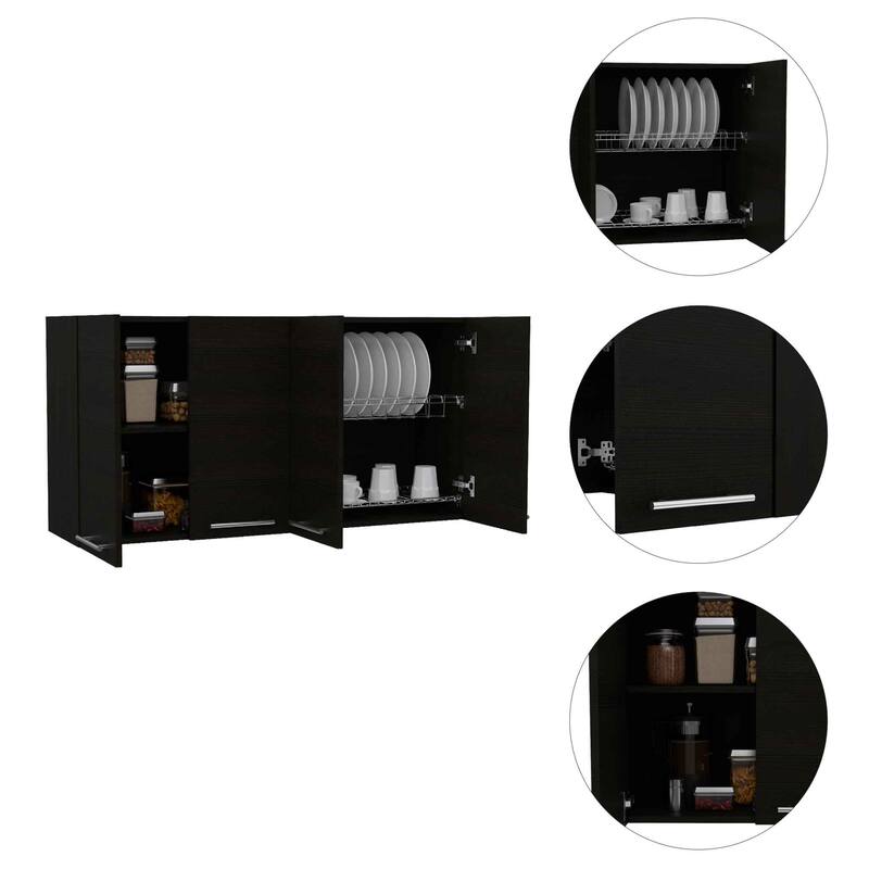 Sitka Wall Cabinet, Two Spacious Divisions, Four Doors