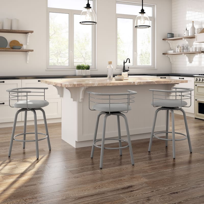 Amisco Turbo Swivel Bar Stool with Distressed Wood Seat