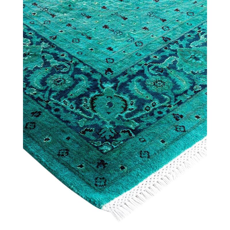 Contemporary Overdyed Wool Hand Knotted Area Rug - 6' 2" x 9' 2"