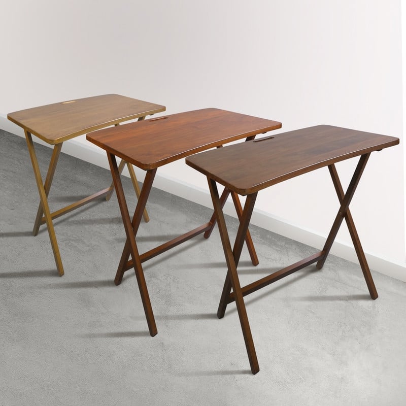 Copper Grove Goosefoot Folding TV Tray Table with Solid Hardwood