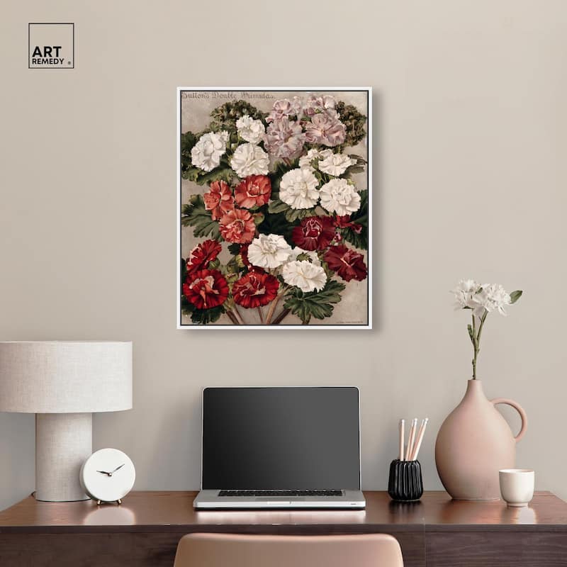 Flowered Primulas Canvas by Art Remedy