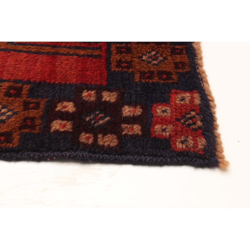 ECARPETGALLERY Hand-knotted Baluch Red Wool Rug - 3'8 x 6'3