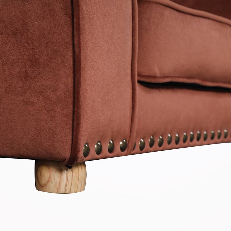 Critter Sitters 34-in. Faux Velvet Pet Bed Sofa for Medium-Sized Dogs and Cats in Brown