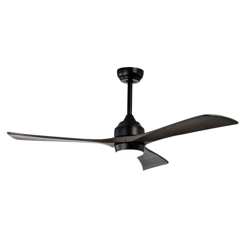 Sofucor 52 Inch Quiet Ceiling Fan with 3 Solid Wood Blades,Light & Remote,Reversible Ceiling Fan,for Patio Living Room,Bedroom