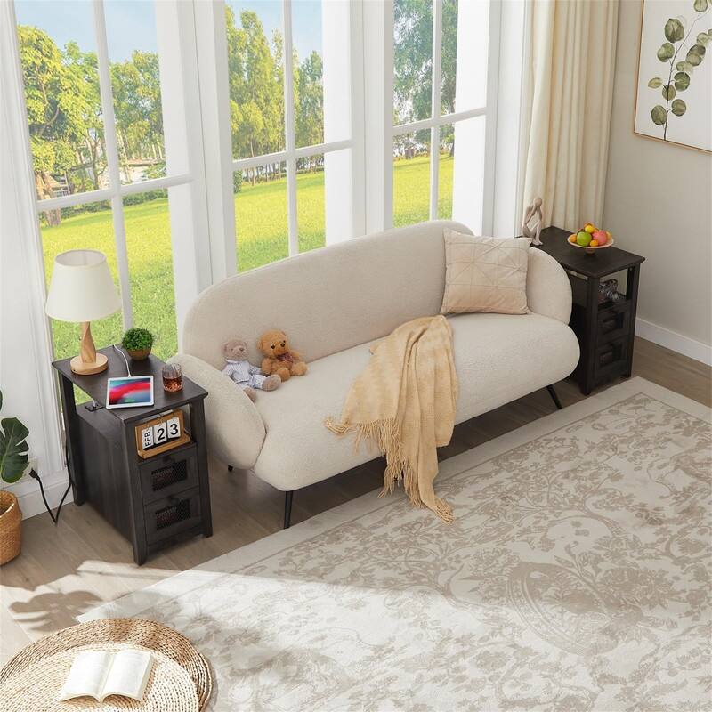 End Table with Charging Station - 13.78"D x 23.6"W x 24.8"H