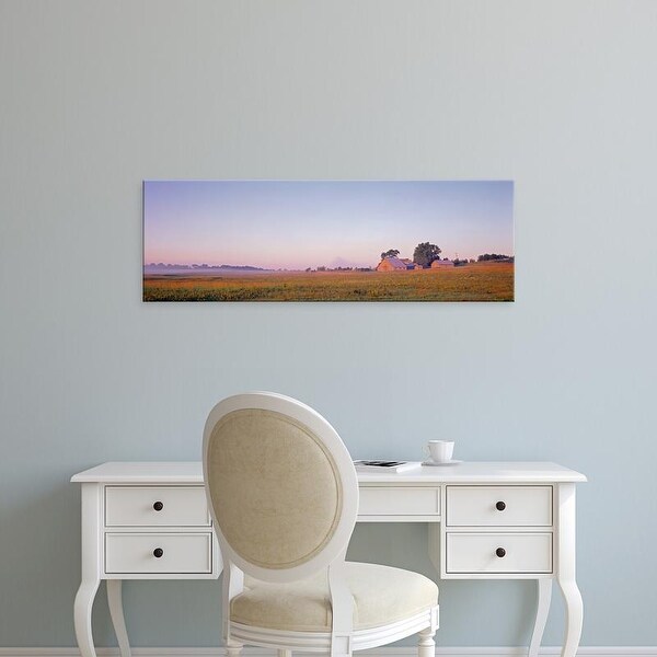Easy Art Prints Panoramic Images's 'Barns in a filed, Ogle County, Illinois, USA' Premium Canvas Art
