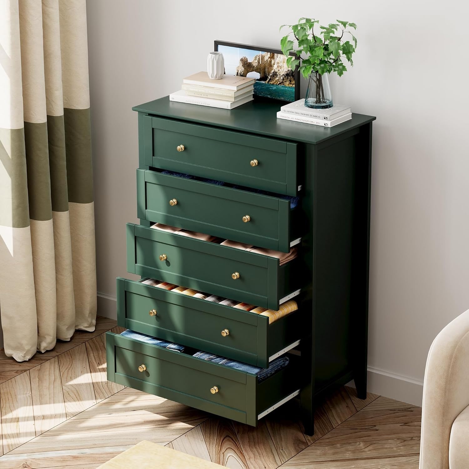 vintage green dresser Makeover In then finish with colored resin for a flawless look Vintage 1970s Raymond Loewy Style