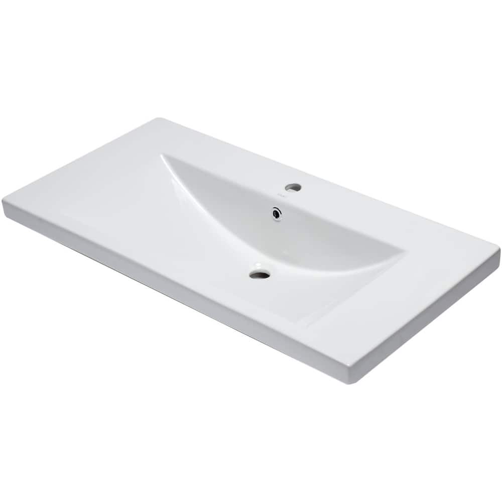 Eago 39-3/8" Drop In Bathroom Sink with Overflow