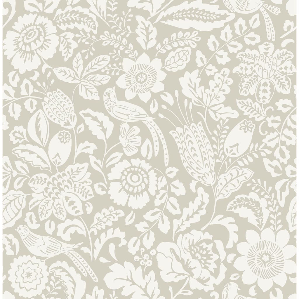 A-Street Prints Marta Beige Floral Trail Wallpaper