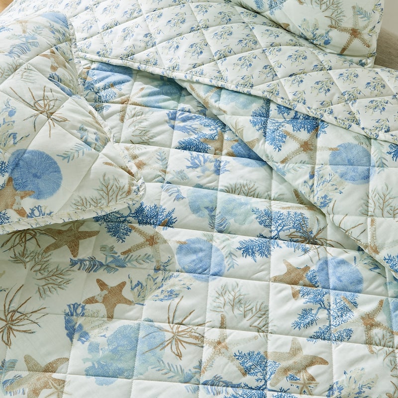 Patina Vie Maison Reversible Vintage Coastal Quilt Set