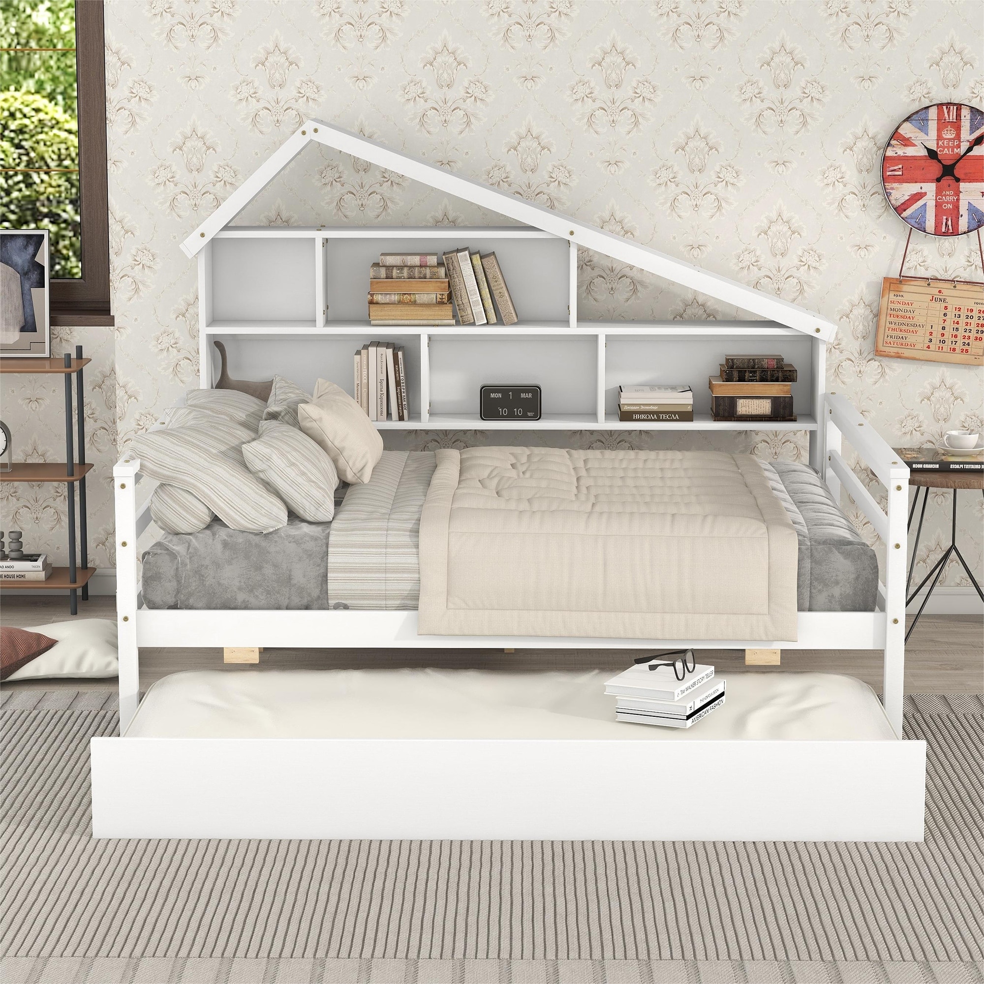 Girls full size hotsell trundle bed