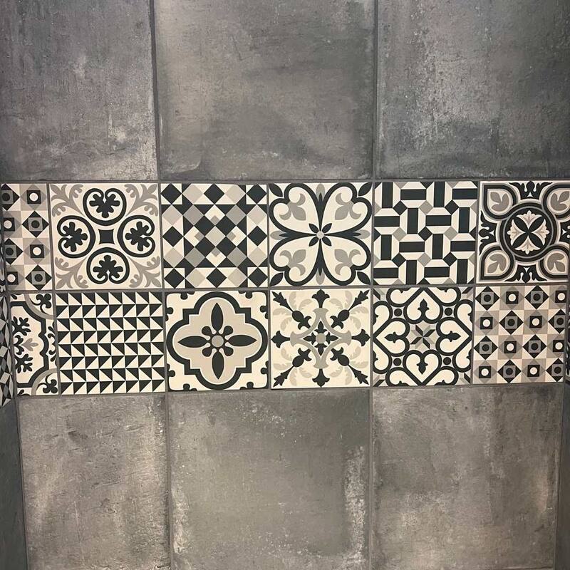 Ellis Taco 6.5x6.5 Matte Porcelain Encaustic Tile - Floor, Wall & Backsplash
