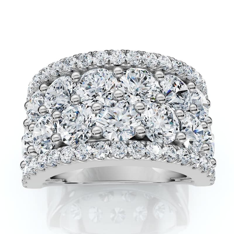 Bliss Diamond 3 1/2Ct Diamond Wedding 11mm Wide Anniversary Ring Gold Lab Grown - 8 - White